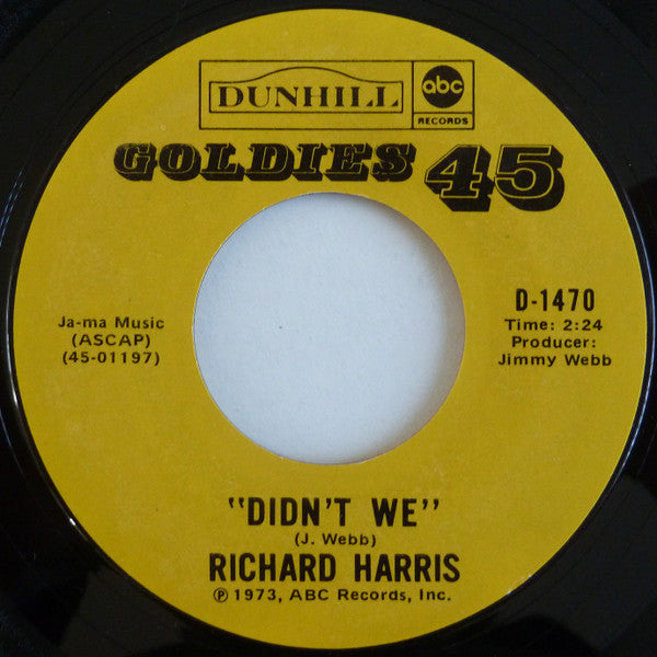 Richard Harris : Didn't We / My Boy (7", Single, RE)