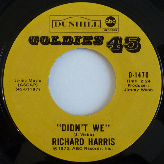 Richard Harris : Didn't We / My Boy (7", Single, RE)