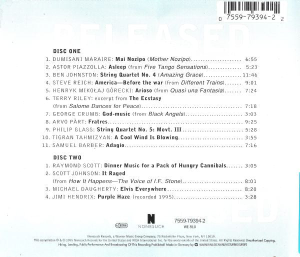 Kronos Quartet : Released 1985-1995 (2xCD, Comp)