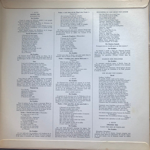 Denise Scharley, Arthur Honegger, Henri Doublier, Jacqueline Brumaire, Jacques Pottier, Choeurs Elisabeth Brasseur, Orchestre National De L'Opéra De Paris, Serge Baudo : König David (2xLP, Album)