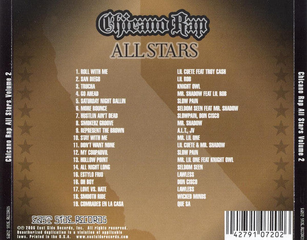 Various : Chicano Rap All Stars Volume 2 (CD, Album, Comp)