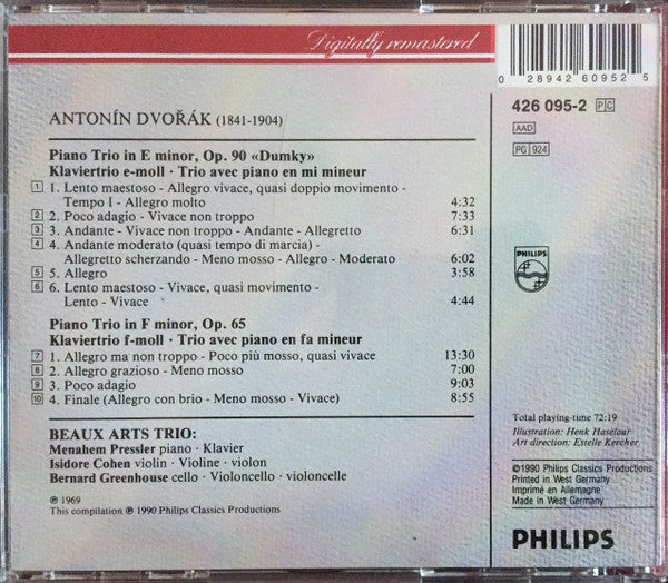 Antonín Dvořák, Beaux Arts Trio : Trio Op.90 'Dumky', Piano Trio Op.65 (CD, Comp)