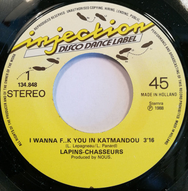 Lapins Chasseurs : I Wanna Love You In Katmandou (7")