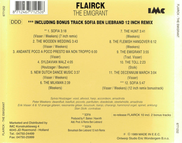 Flairck : The Emigrant (CD, Album)