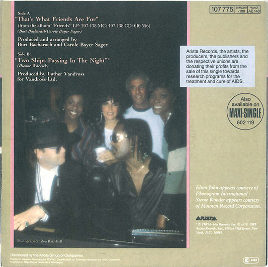 Dionne & Friends Featuring Elton John, Gladys Knight And Stevie Wonder : That's What Friends Are For (7", Single)
