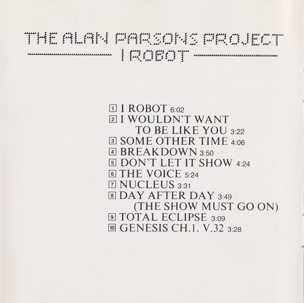 The Alan Parsons Project : I Robot (CD, Album, RE)