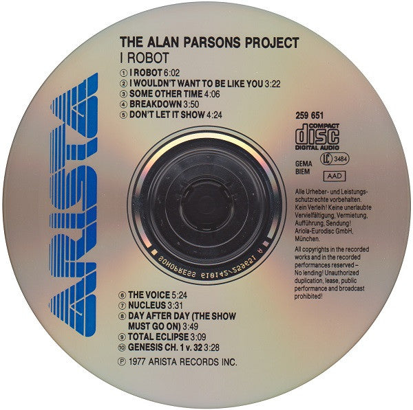 The Alan Parsons Project : I Robot (CD, Album, RE)