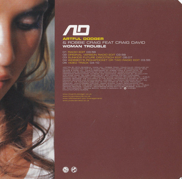 Artful Dodger & Robbie Craig Featuring Craig David : Woman Trouble (CD, Maxi, Enh)