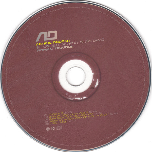 Artful Dodger & Robbie Craig Featuring Craig David : Woman Trouble (CD, Maxi, Enh)