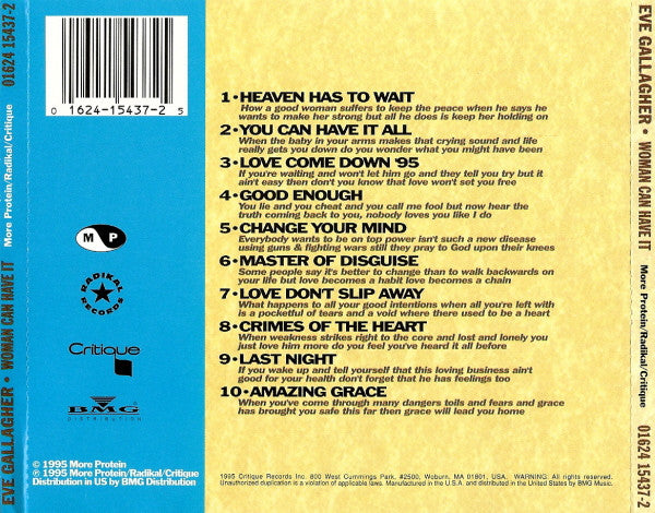 Eve Gallagher : Woman Can Have It (CD, Album)