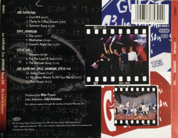 G3 (6), Joe Satriani, Steve Vai, Eric Johnson (2) : G3 - Live In Concert (CD, Album)
