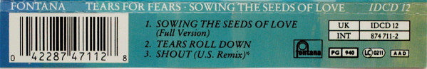 Tears For Fears : Sowing The Seeds Of Love (CD, Single)