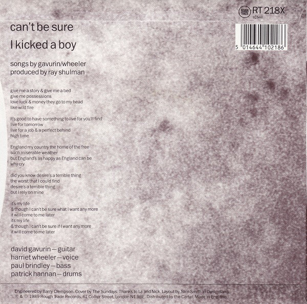 The Sundays : Can't Be Sure (7", Single)