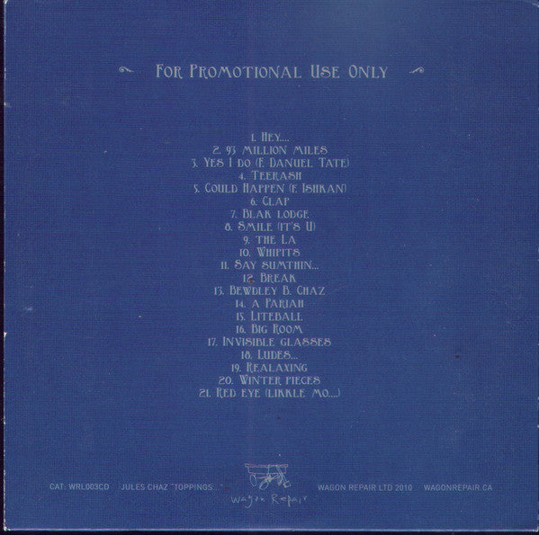 Jules Chaz : Toppings... (CD, Album, Promo)