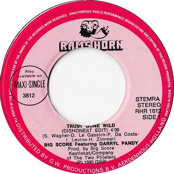 Big Score Featuring Darryl Pandy : Trust Gone Wild (7", Single)