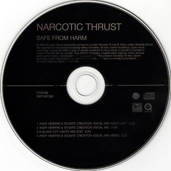 Narcotic Thrust : Safe From Harm (CD, Single, Enh)