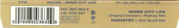 Goldie : Inner City Life (CD, Single)