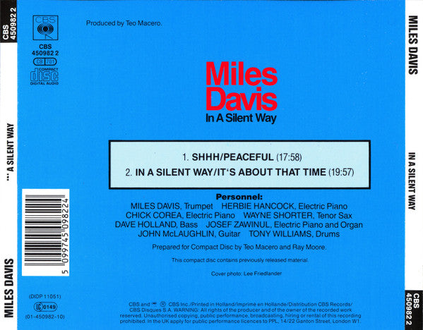 Miles Davis : In A Silent Way (CD, Album, RE, RM)