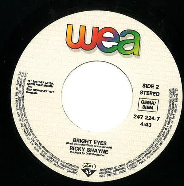Ricky Shayne : Face The World Alone (7", Single)
