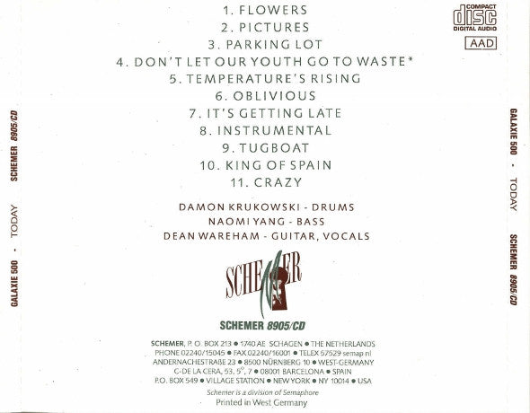 Galaxie 500 : Today (CD, Album)