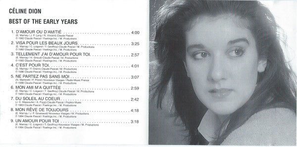 Céline Dion : Best Of The Early Years (CD, Comp)
