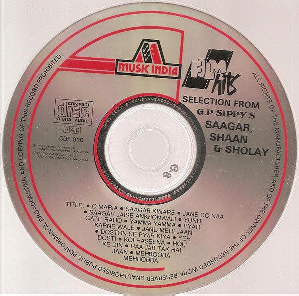 R. D. Burman : Selection From G. P. Sippy's Saagar, Shaan & Sholay (CD, Comp)