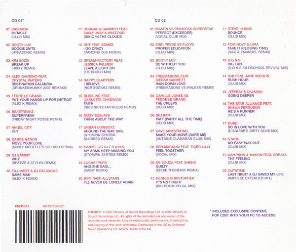 Various : Dance Energy - The Ultimate Adrenaline Rush (2xCD, Comp, Mixed)